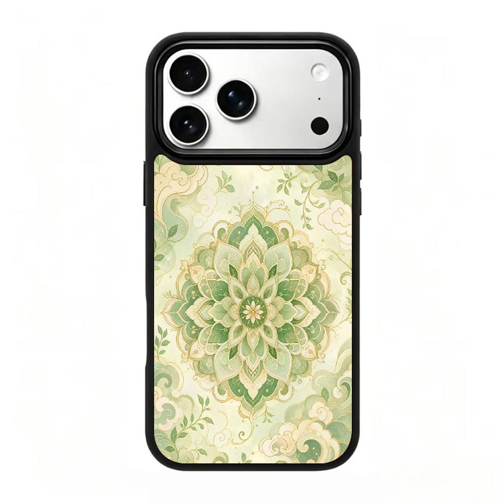 Compatible with iPhone 18 Pro Max & 17 Pro Max Wood Series PC Silicone Magnetic Phone Case - Wooden Lotus