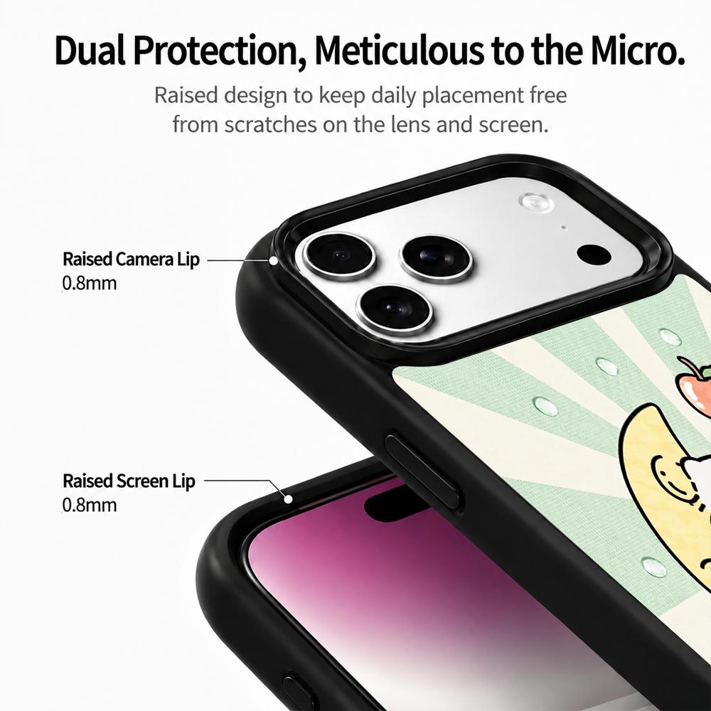 Compatible with iPhone 18 Pro & 17 Pro Wood Series PC Silicone Magnetic Phone Case - Wood Moon Cat