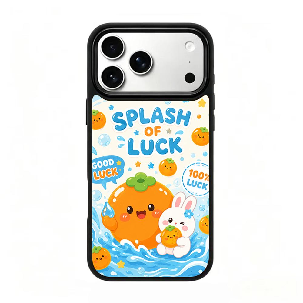 Compatible with iPhone 18 Pro Max & 17 Pro Max Water Series PC Silicone Magnetic Phone Case - Water Lucky Persimmon