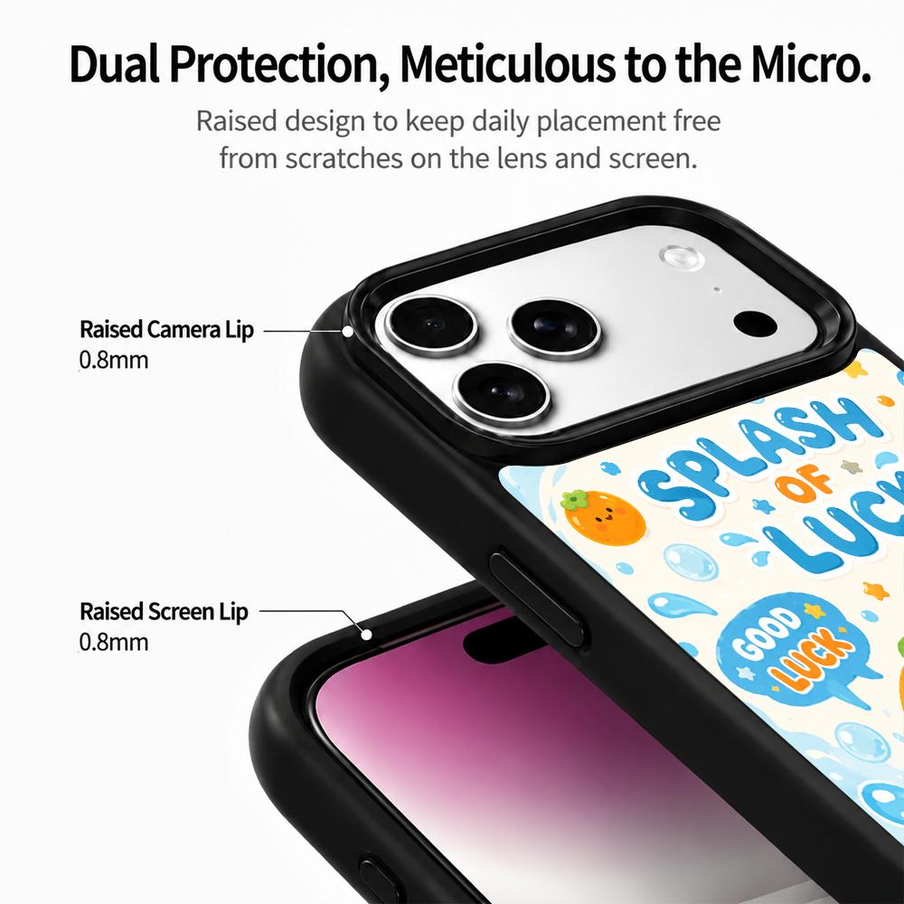 Compatible with iPhone 18 Pro Max & 17 Pro Max Water Series PC Silicone Magnetic Phone Case - Water Lucky Persimmon