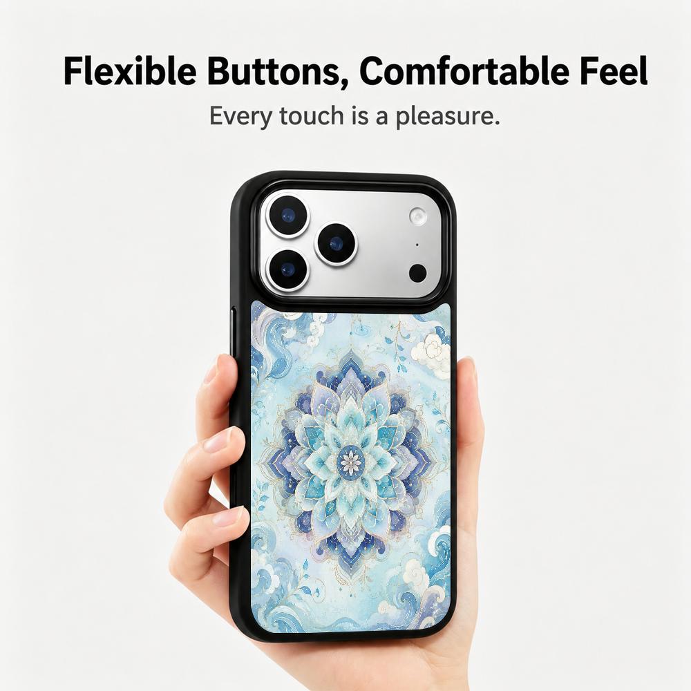 Compatible with iPhone 18 Pro Max & 17 Pro Max Water Series PC Silicone Magnetic Phone Case - Water Lotus