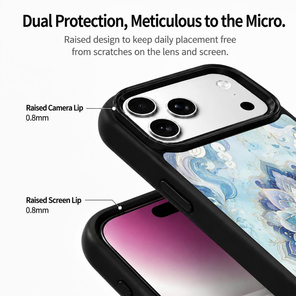 Compatible with iPhone 18 Pro Max & 17 Pro Max Water Series PC Silicone Magnetic Phone Case - Water Lotus