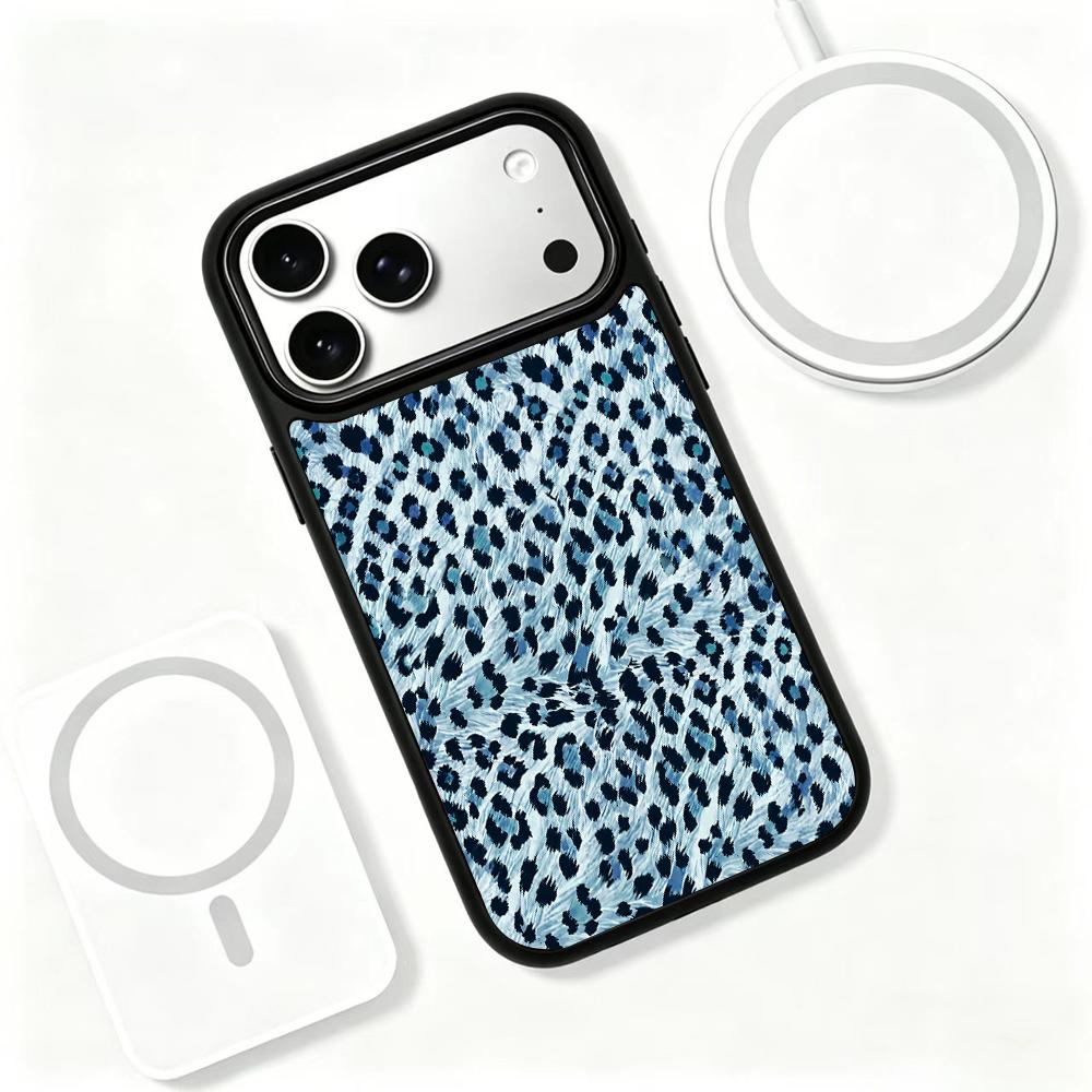 Compatible with iPhone 18 Pro Max & 17 Pro Max Water Series PC Silicone Magnetic Phone Case - Water Leopard Print