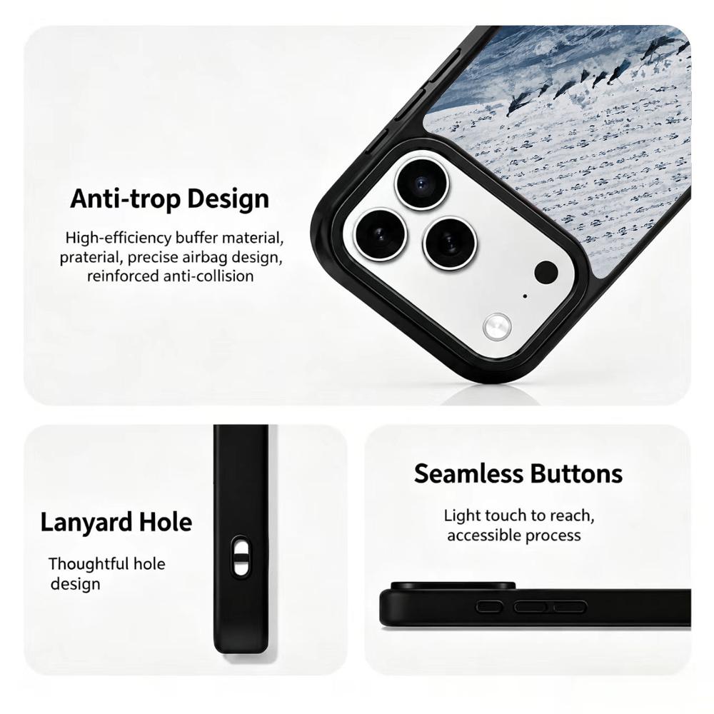 Compatible with iPhone 18 Pro Max & 17 Pro Max Water Series PC Silicone Magnetic Phone Case - Water Cloud Journey
