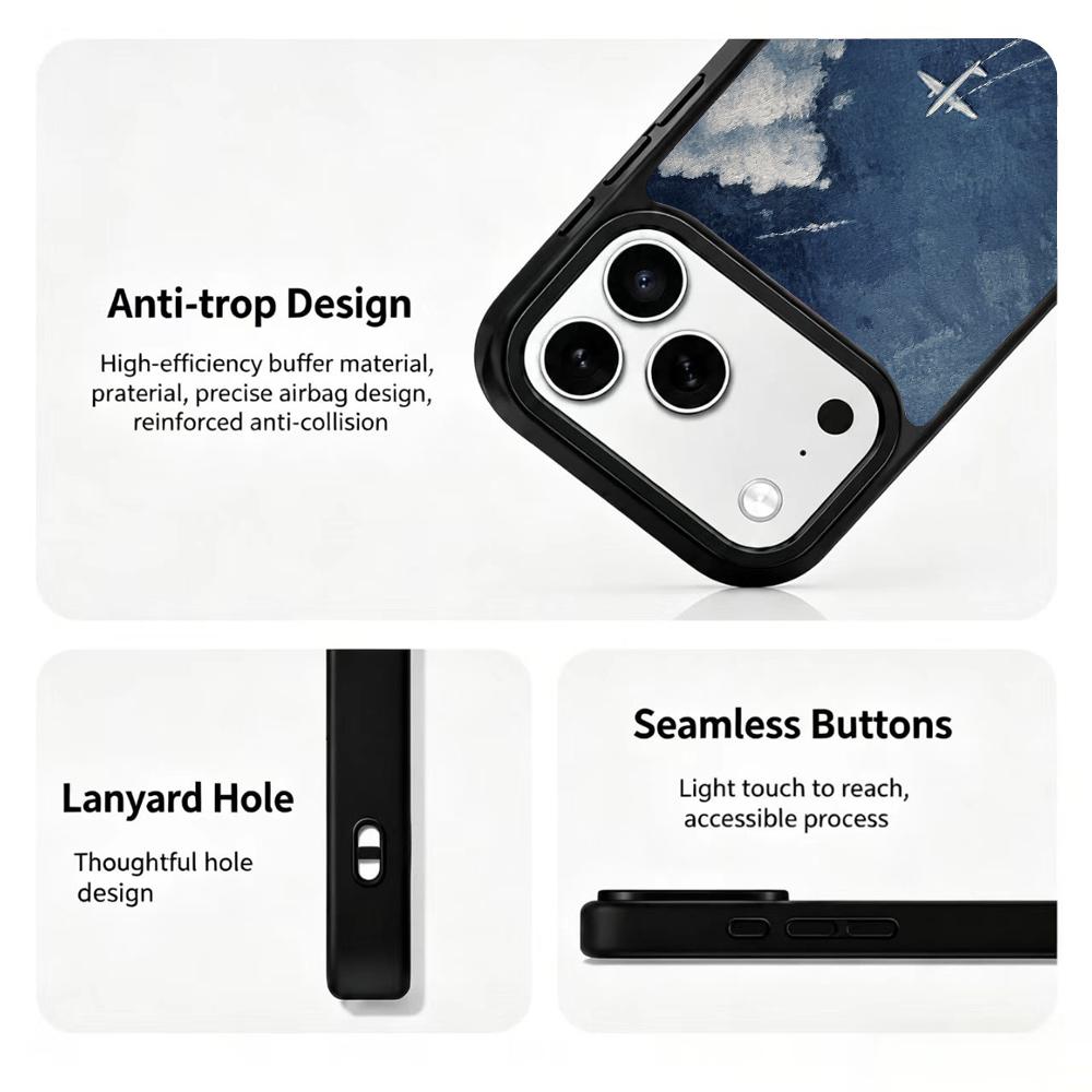 Compatible with iPhone 18 Pro Max & 17 Pro Max Water Series PC Silicone Magnetic Phone Case - Water Sail Journey