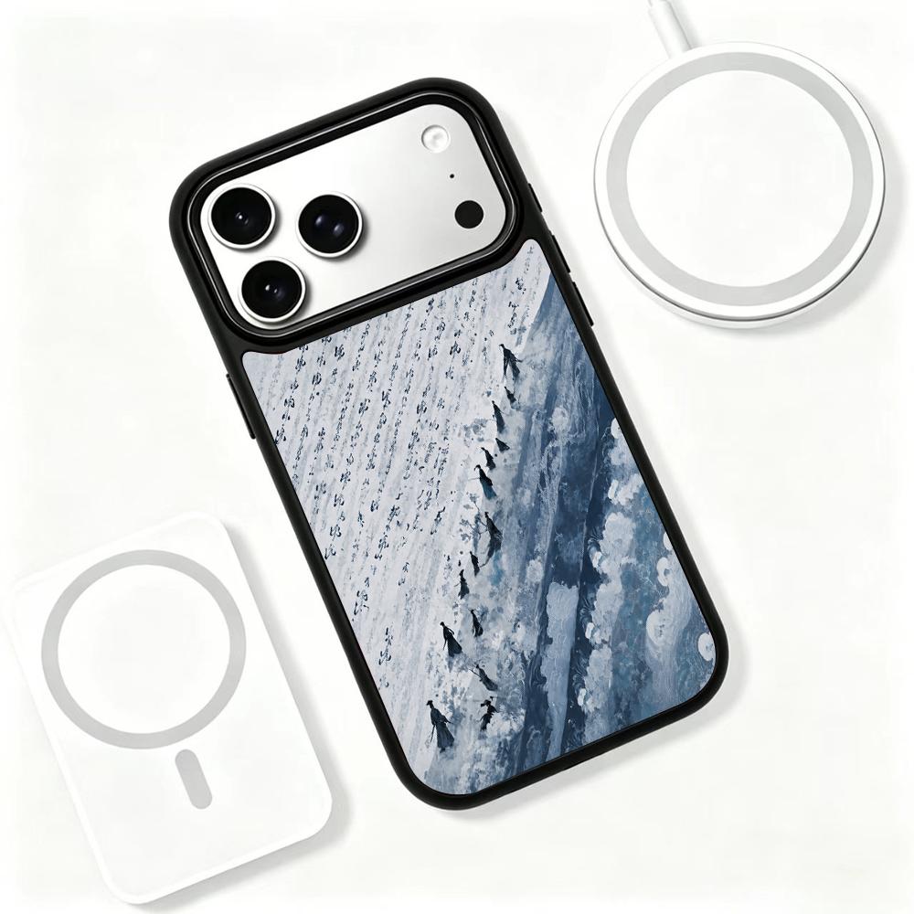 Compatible with iPhone 18 Pro & 17 Pro Water Series PC Silicone Magnetic Phone Case - Water Cloud Journey