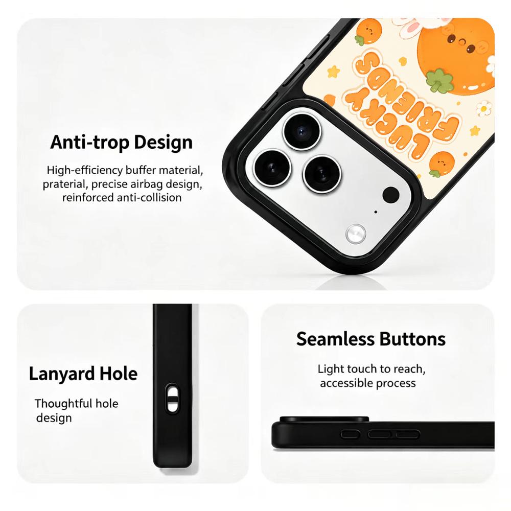 Compatible with iPhone 18 Pro Max & 17 Pro Max Earth Series PC Silicone Magnetic Phone Case - Earth Lucky Persimmon