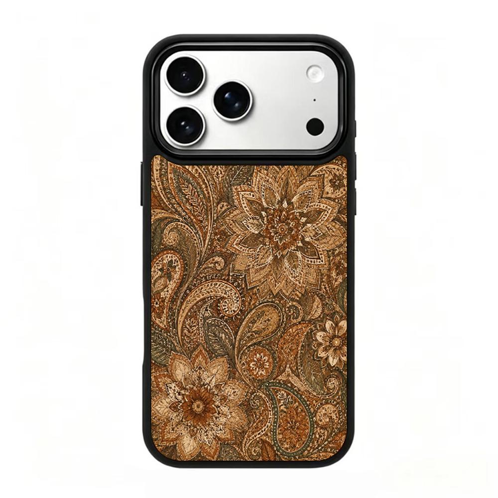 Compatible with iPhone 18 Pro Max & 17 Pro Max Earth Series PC Silicone Magnetic Phone Case - Earth Lotus Pattern