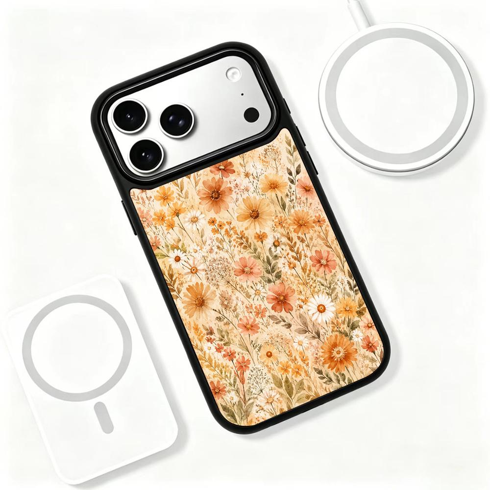 Compatible with iPhone 18 Pro Max & 17 Pro Max Earth Series PC Silicone Magnetic Phone Case - Earth Wildflowers