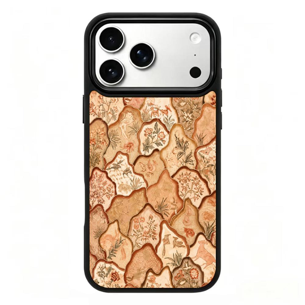 Compatible with iPhone 18 Pro Max & 17 Pro Max Earth Series PC Silicone Magnetic Phone Case - Earth Floral Porcelain