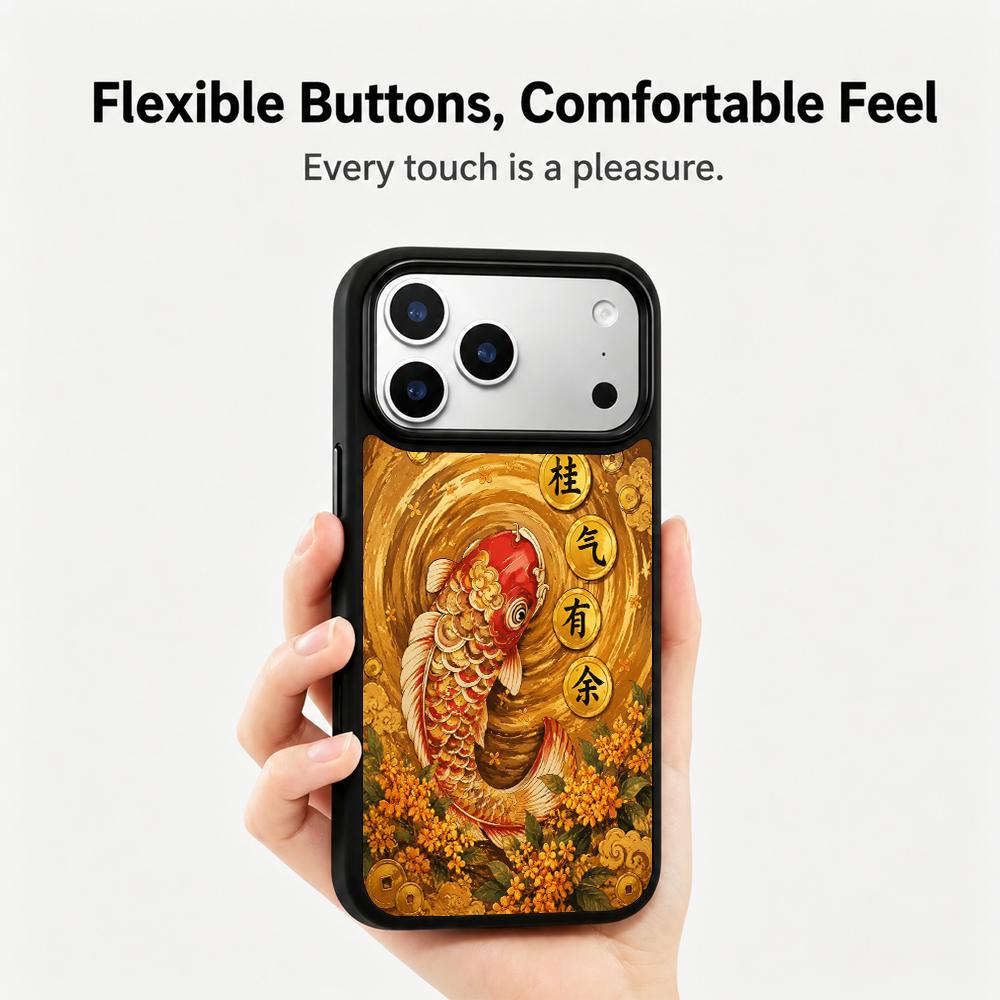 Compatible with iPhone 18 Pro & 17 Pro Earth Series PC Silicone Magnetic Phone Case - Earth Koi