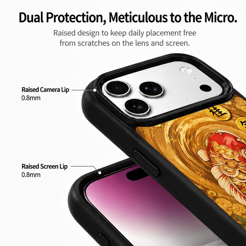 Compatible with iPhone 18 Pro & 17 Pro Earth Series PC Silicone Magnetic Phone Case - Earth Koi
