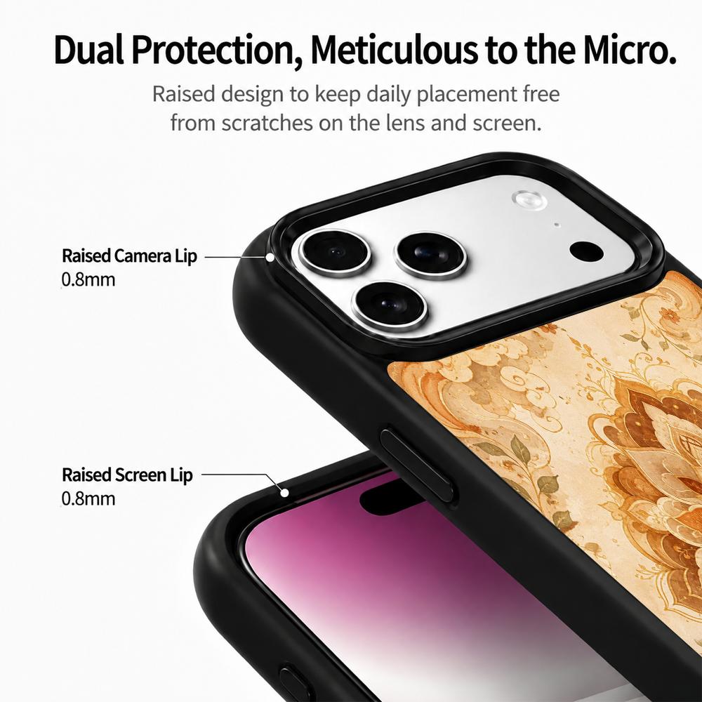 Compatible with iPhone 18 Pro & 17 Pro Earth Series PC Silicone Magnetic Phone Case - Earth Lotus