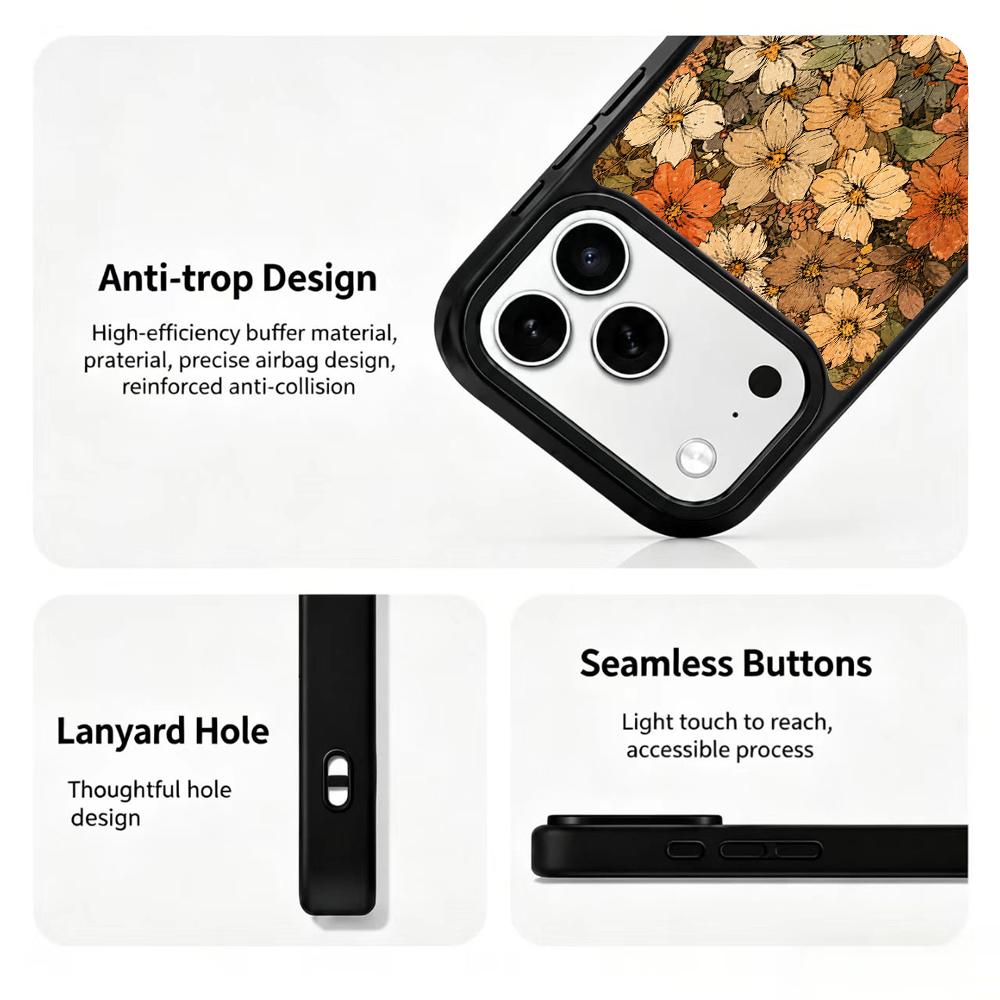 Compatible with iPhone 18 Pro & 17 Pro Earth Series PC Silicone Magnetic Phone Case - Earth Flower