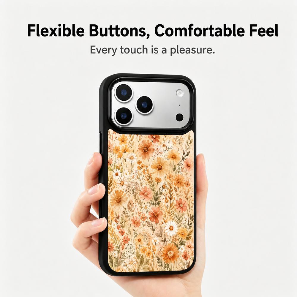 Compatible with iPhone 18 Pro & 17 Pro Earth Series PC Silicone Magnetic Phone Case - Earth Wildflowers