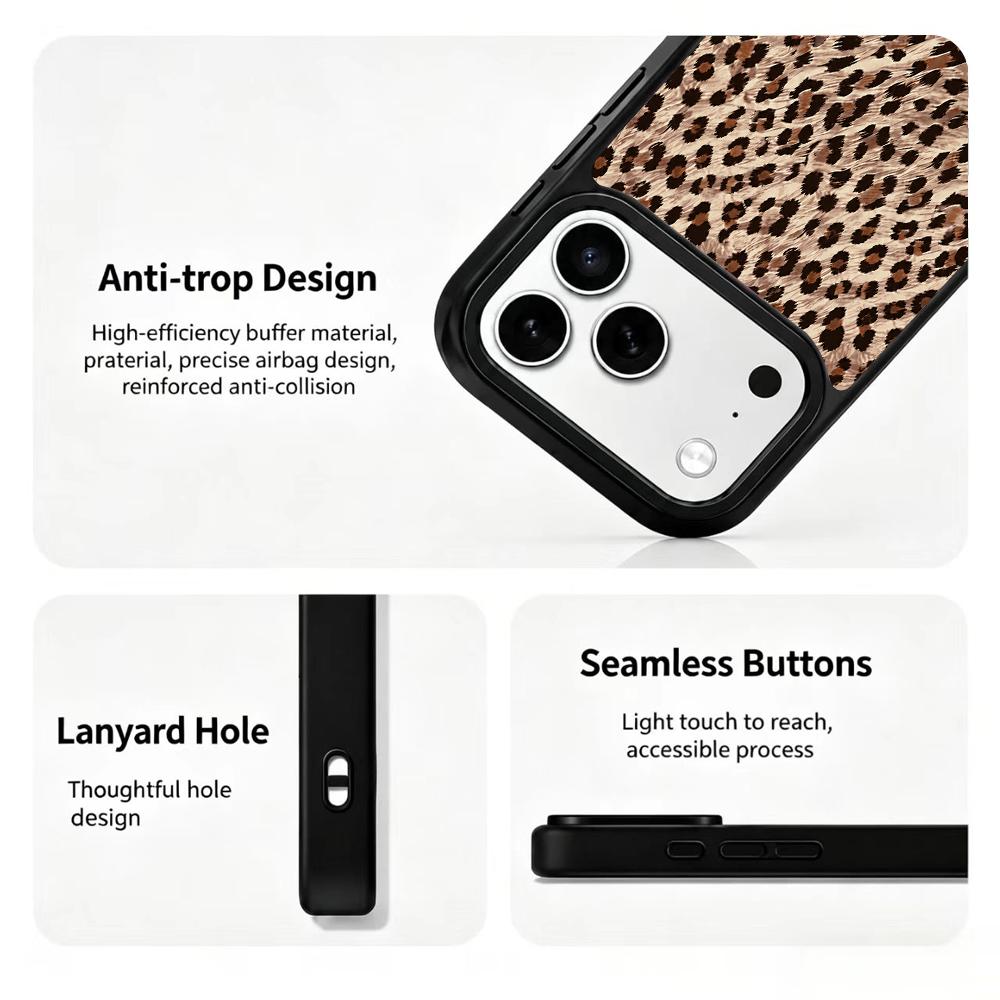 Compatible with iPhone 18 Pro & 17 Pro Earth Series PC Silicone Magnetic Phone Case - Earth Leopard Print