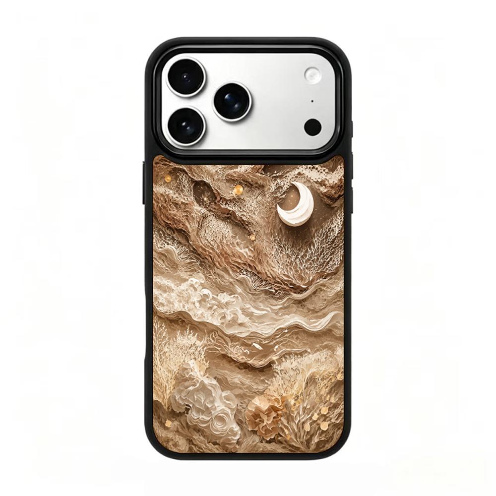 Compatible with iPhone 18 Pro & 17 Pro Earth Series PC Silicone Magnetic Phone Case - Earthy Lunar Waves