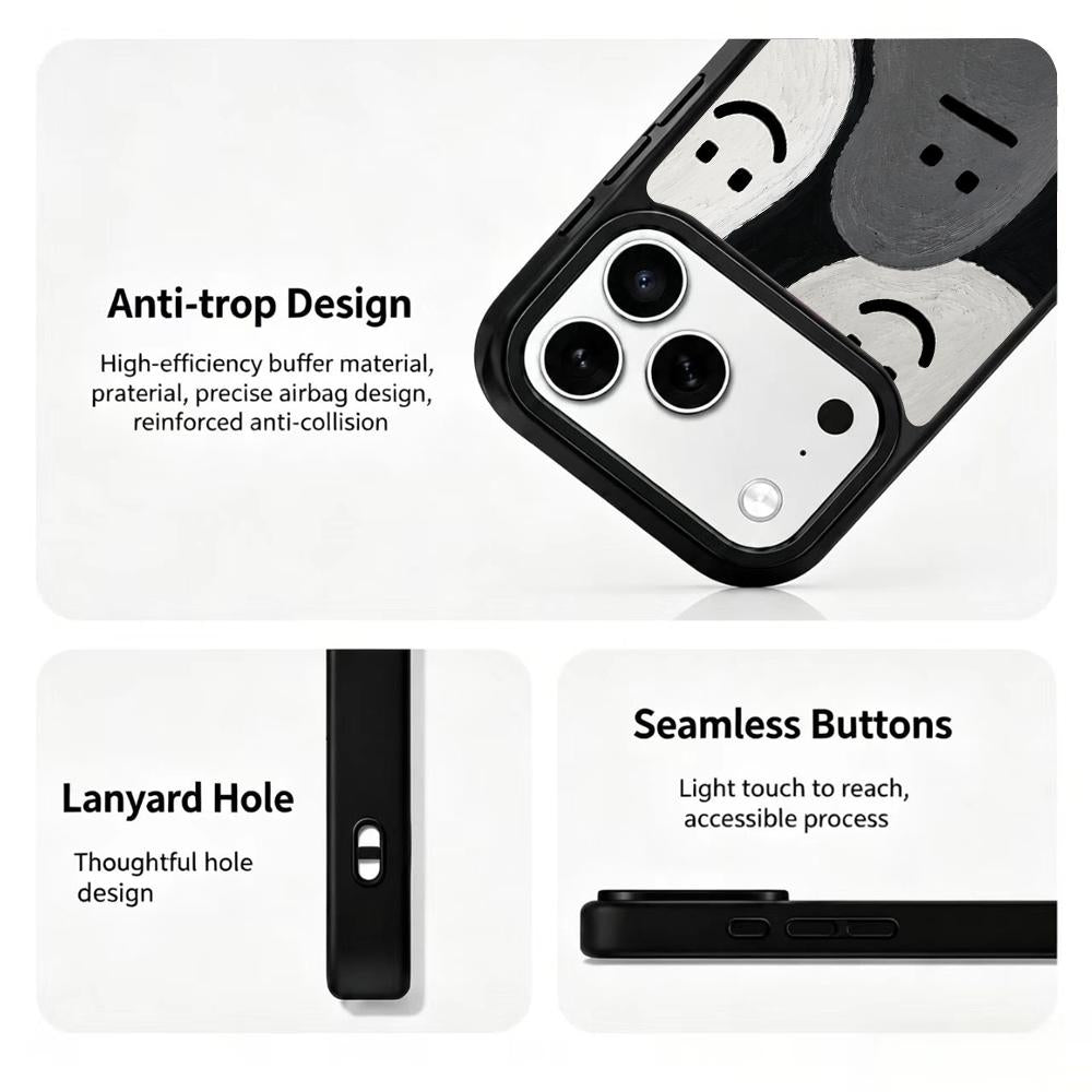 Compatible with iPhone 18 Pro & 17 Pro Colorful Painting PC Silicone Magnetic Phone Case - Solitude Tranquility