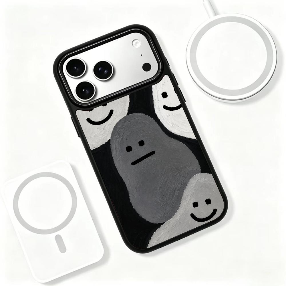 Compatible with iPhone 18 Pro & 17 Pro Colorful Painting PC Silicone Magnetic Phone Case - Solitude Tranquility
