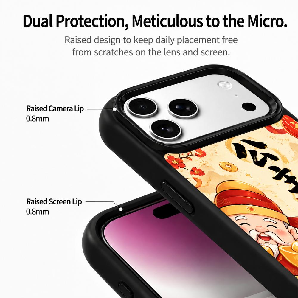 Compatible with iPhone 18 Pro & 17 Pro Colorful Painting PC Silicone Magnetic Phone Case - Princess Brings Compatible withtune and Wealth