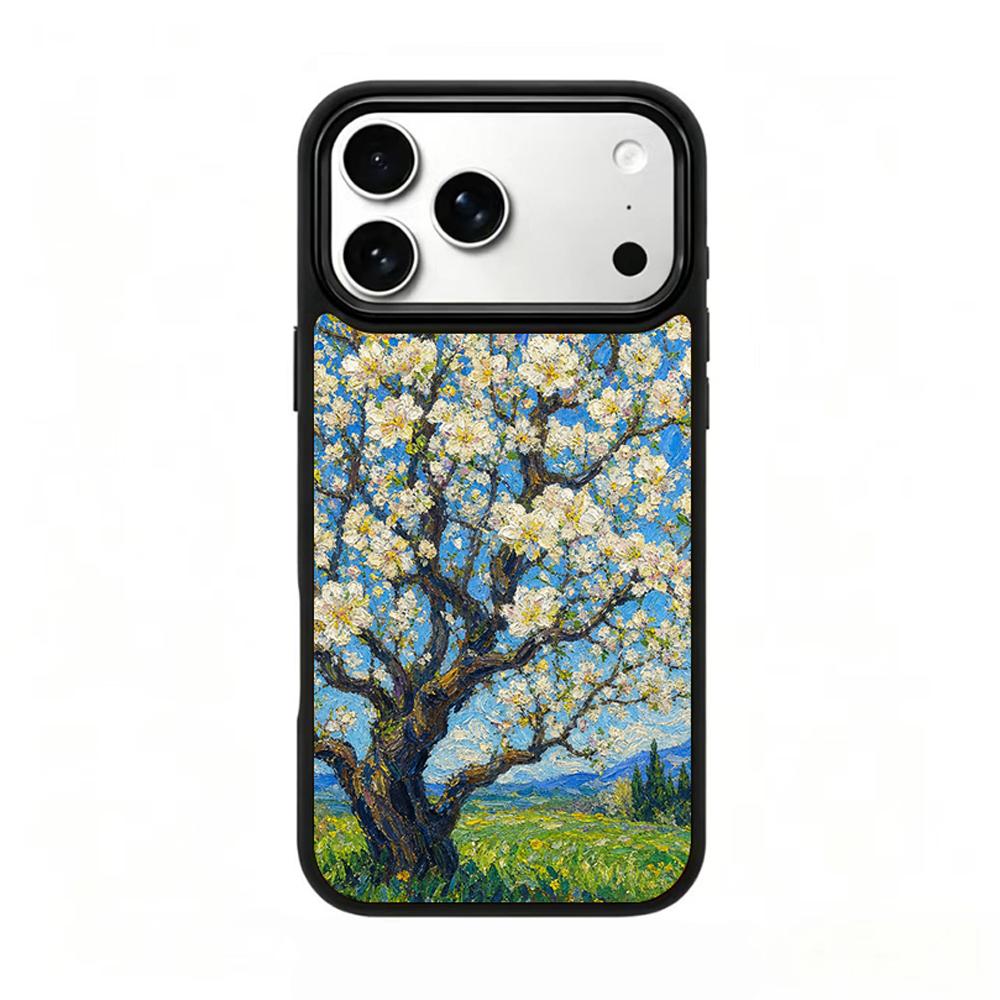 Compatible with iPhone 18 Pro Max & 17 Pro Max Colorful Painting PC Silicone Magnetic Phone Case - Spring Flowers