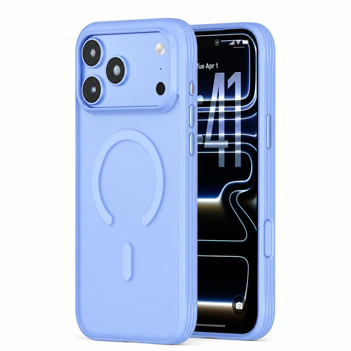 Compatible with iPhone 18 Pro Textured Non-slip Shockproof Magnetic Phone Case - Sky Blue