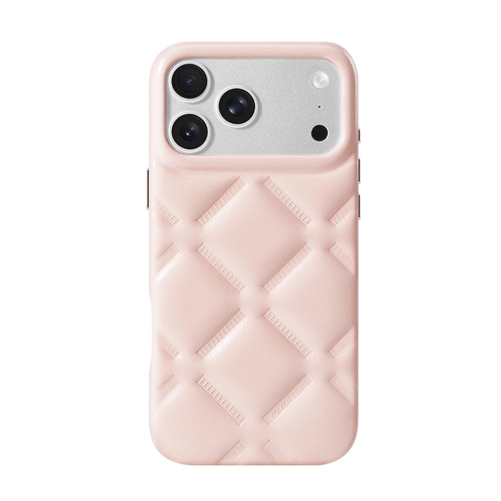 Compatible with iPhone 18 Pro Max & 17 Pro Max YOYOISLES Cloud Series Vegan Leather Phone Case - Pink