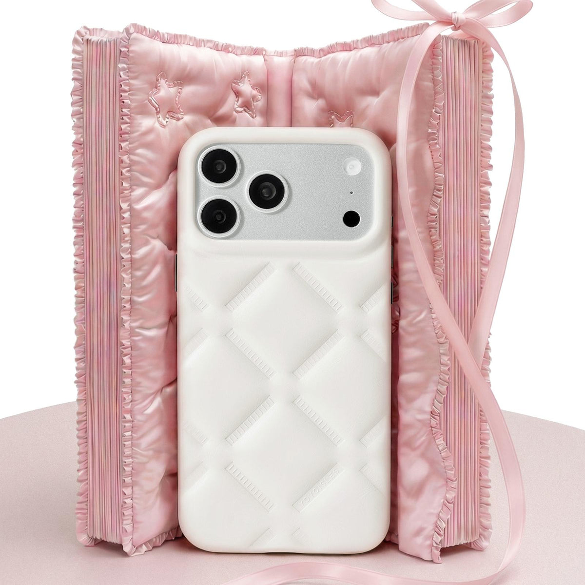 Compatible with iPhone 18 Pro Max & 17 Pro Max YOYOISLES Cloud Series Vegan Leather Phone Case - White