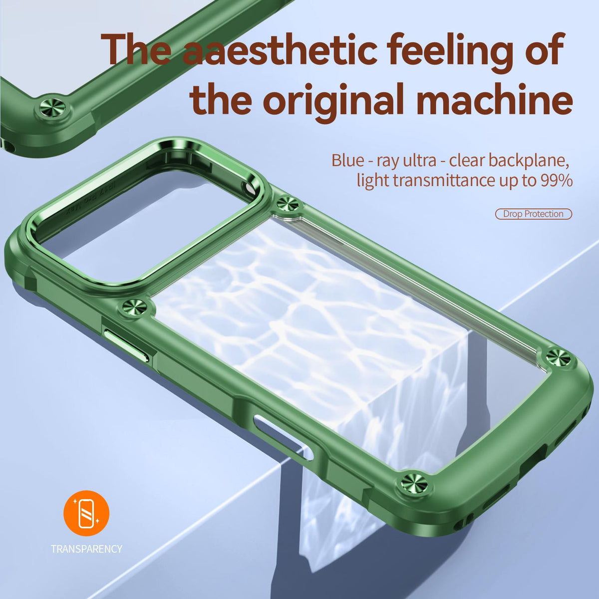 Compatible with iPhone 18 Pro Max TPU + PC Lens Protection Phone Case - Green