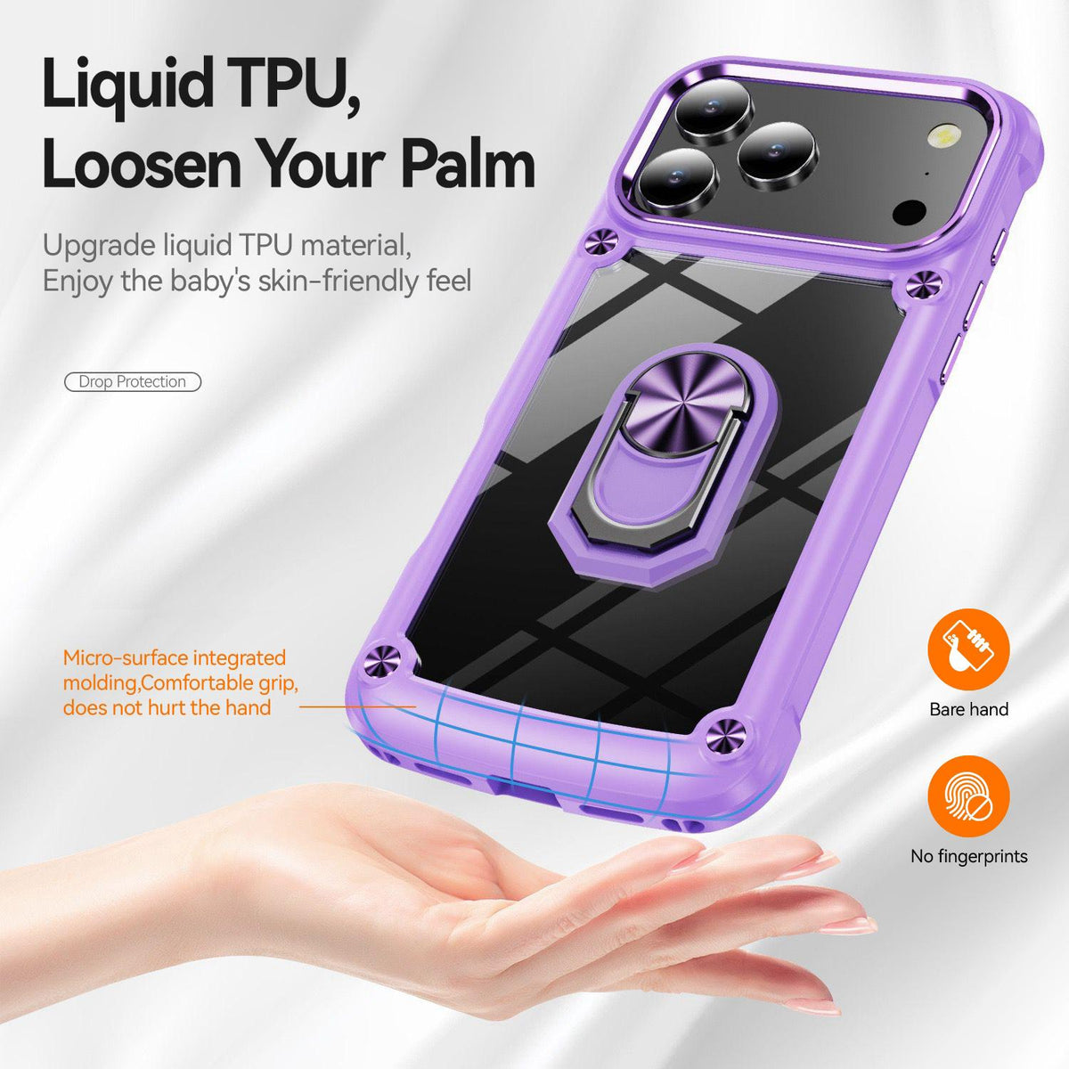 Compatible with iPhone 18 Pro Max TPU + PC Lens Protection Phone Case with Ring Holder - Green