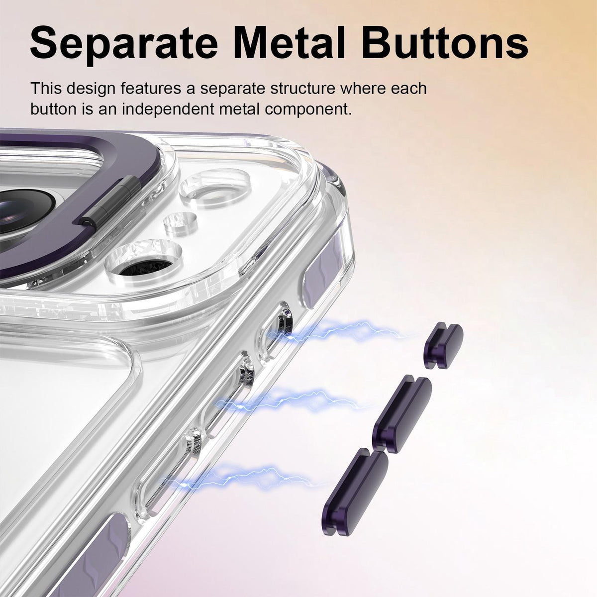 Compatible with iPhone 18 Pro Lens Frame Holder Acrylic TPU Phone Case - Clear Purple