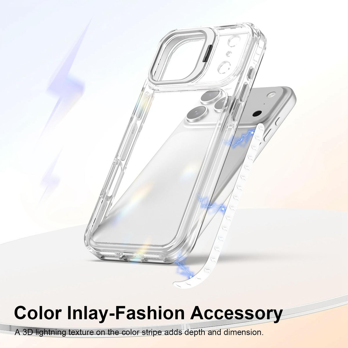 Compatible with iPhone 18 Pro Max Lens Frame Holder Acrylic TPU Phone Case - Transparent