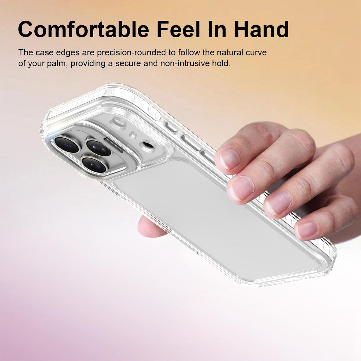 Compatible with iPhone 18 Pro Max Lens Frame Holder Acrylic TPU Phone Case - Transparent