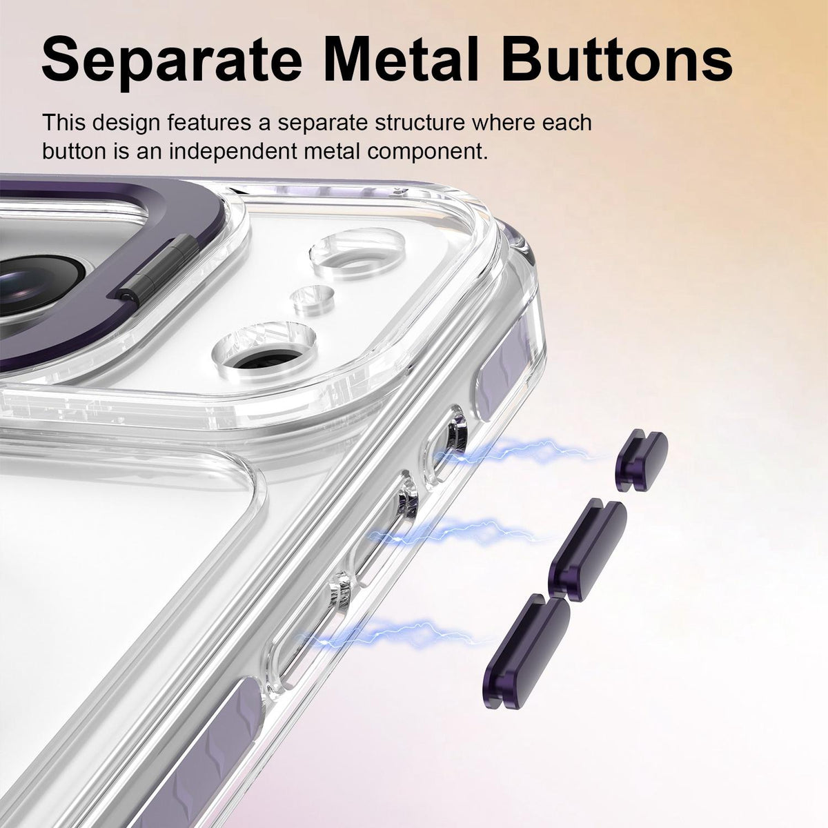 Compatible with iPhone 18 Pro Max Lens Frame Holder Acrylic TPU Phone Case - Clear Purple