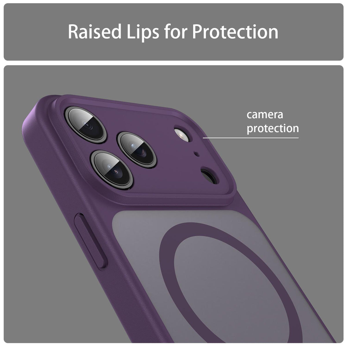 Compatible with iPhone 18 Pro Max Fanying Series Precision Camera Hole PC Dual-Layer TPU Translucent Frosted Magnetic Phone Case - Crystal Purple