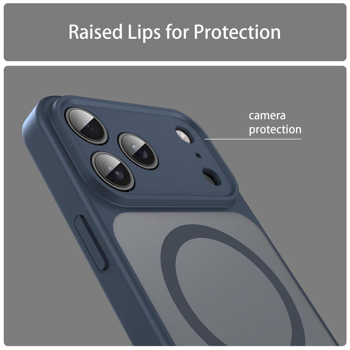 Compatible with iPhone 18 Pro Max Fanying Series Precision Camera Hole PC Dual-Layer TPU Translucent Frosted Magnetic Phone Case - Cyan Blue
