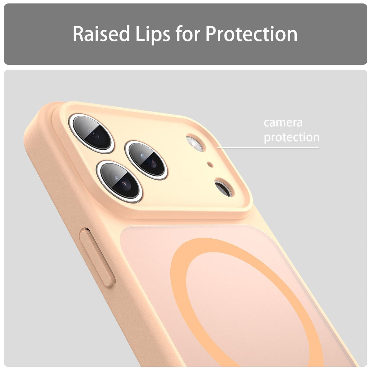 Compatible with iPhone 18 Pro Max Fanying Series Precision Camera Hole PC Dual-Layer TPU Translucent Frosted Magnetic Phone Case - Rouge Powder