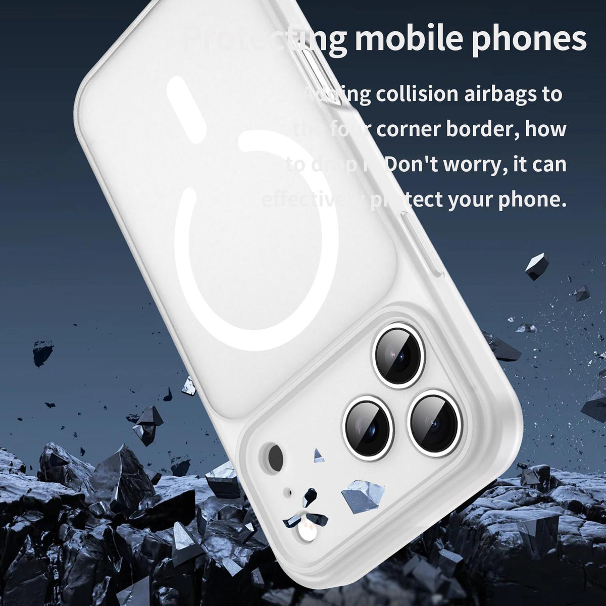 Compatible with iPhone 18 Pro Max Fanying Series Precision Camera Hole PC Dual-Layer TPU Translucent Frosted Magnetic Phone Case - Matte White