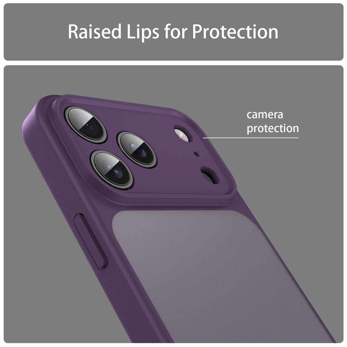Compatible with iPhone 18 Pro Max Fanying Series Precision Camera Hole PC Dual-Layer TPU Translucent Frosted Phone Case - Crystal Purple
