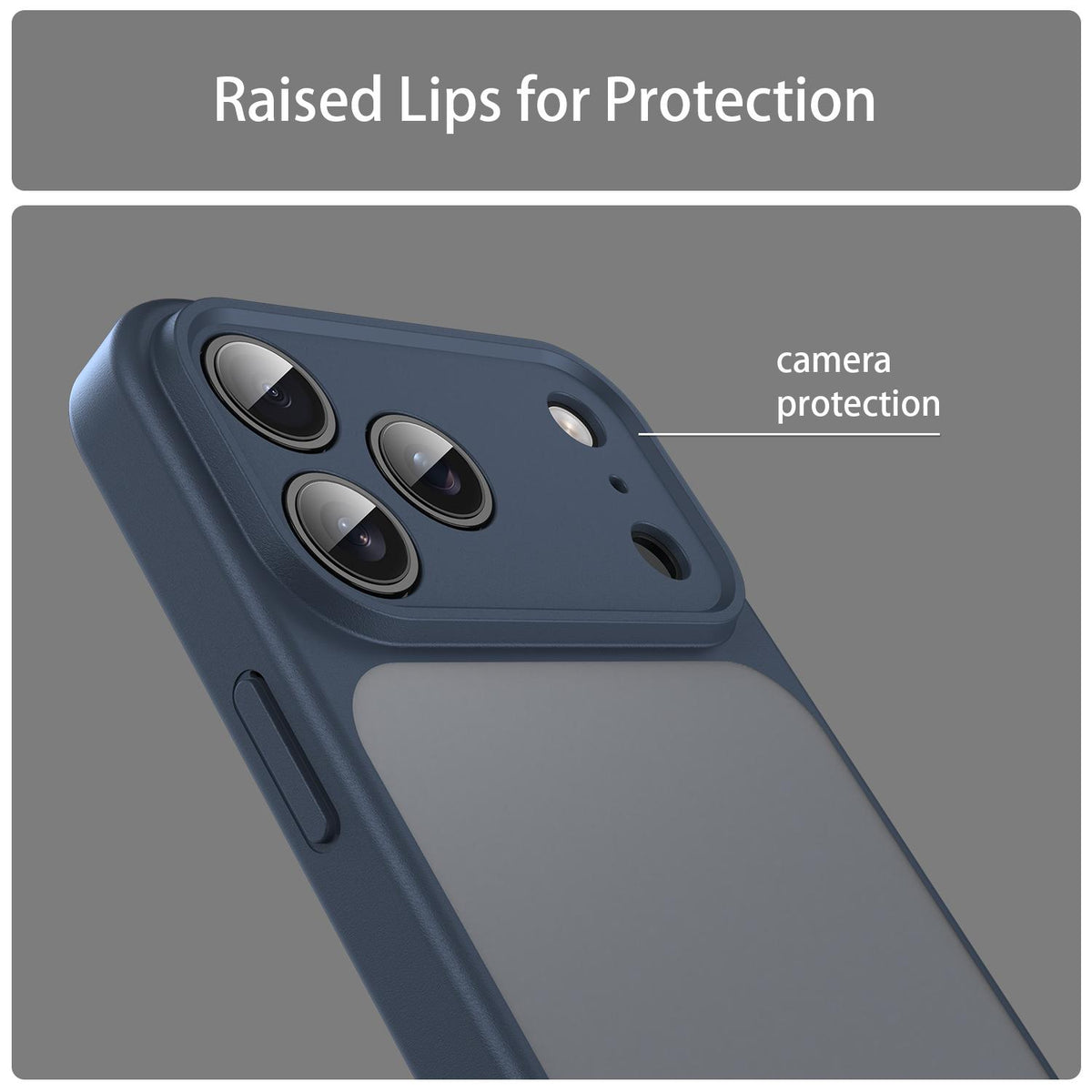 Compatible with iPhone 18 Pro Max Fanying Series Precision Camera Hole PC Dual-Layer TPU Translucent Frosted Phone Case - Cyan Blue