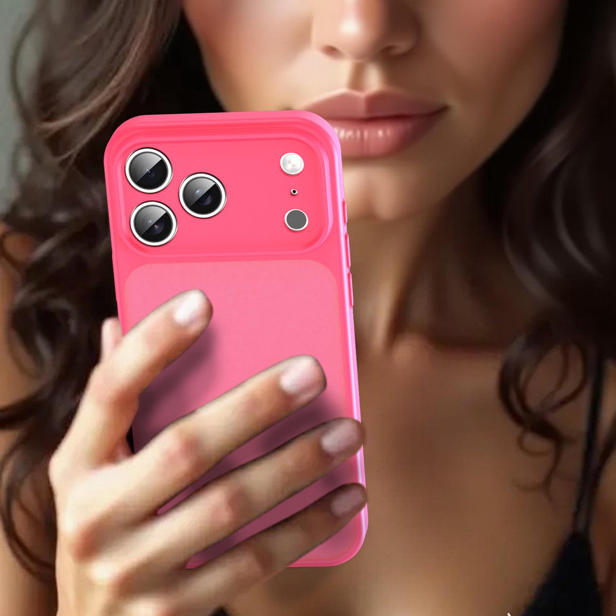 Compatible with iPhone 18 Pro Max Fanying Series Precision Camera Hole PC Dual-Layer TPU Translucent Frosted Phone Case - Rose Red