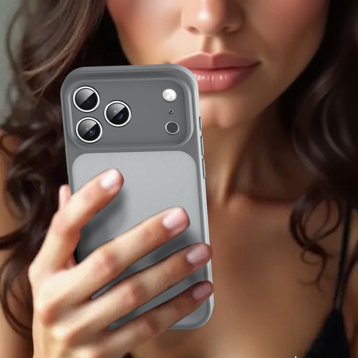 Compatible with iPhone 18 Pro Max Fanying Series Precision Camera Hole PC Dual-Layer TPU Translucent Frosted Phone Case - Silver Grey