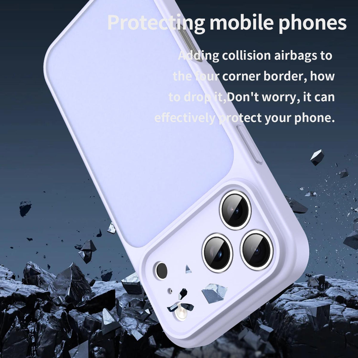 Compatible with iPhone 18 Pro Max Fanying Series Precision Camera Hole PC Dual-Layer TPU Translucent Frosted Phone Case - Lavender