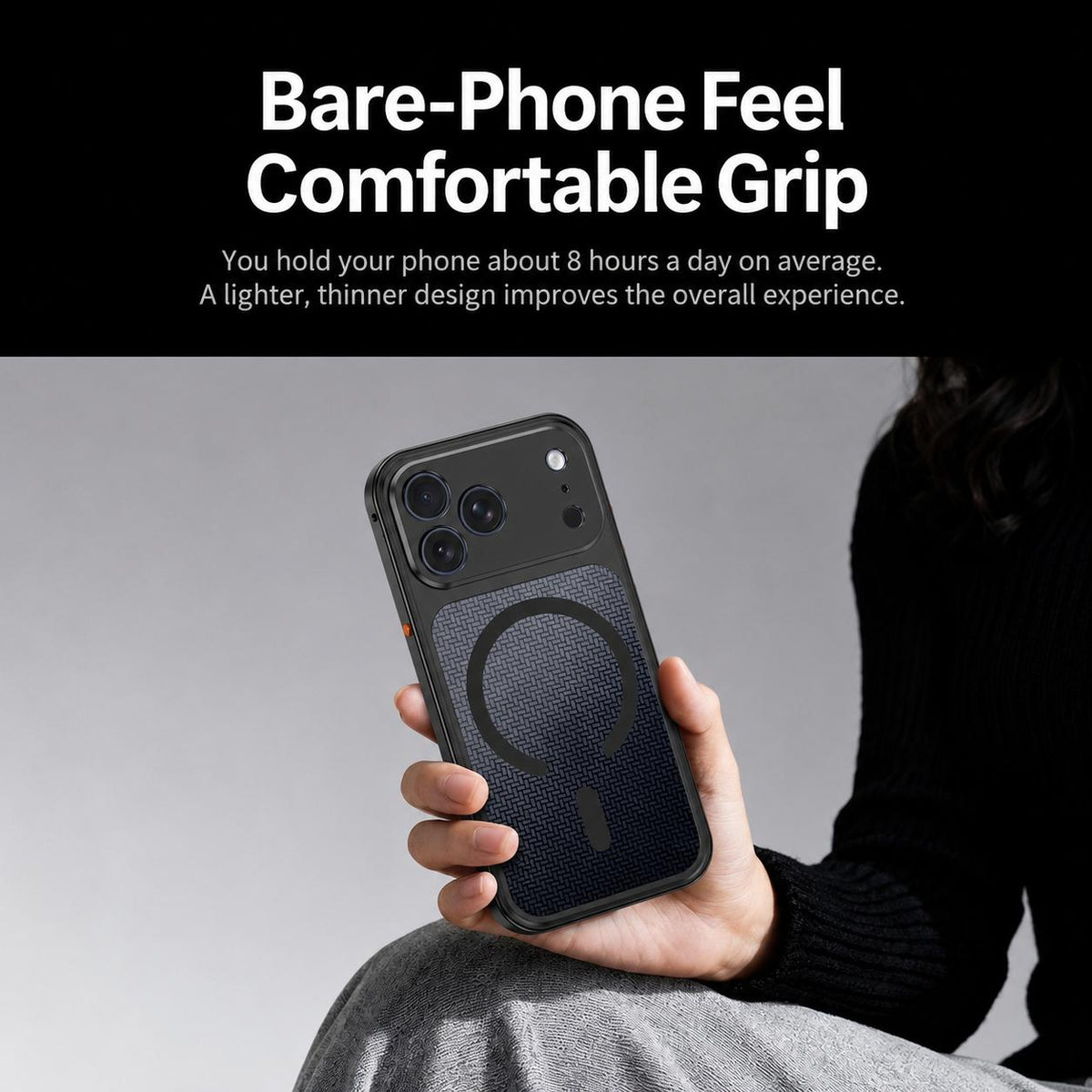 Compatible with iPhone 18 Pro Max Cooling Magnetic Buckle Metal Shockproof Phone Case - Orange