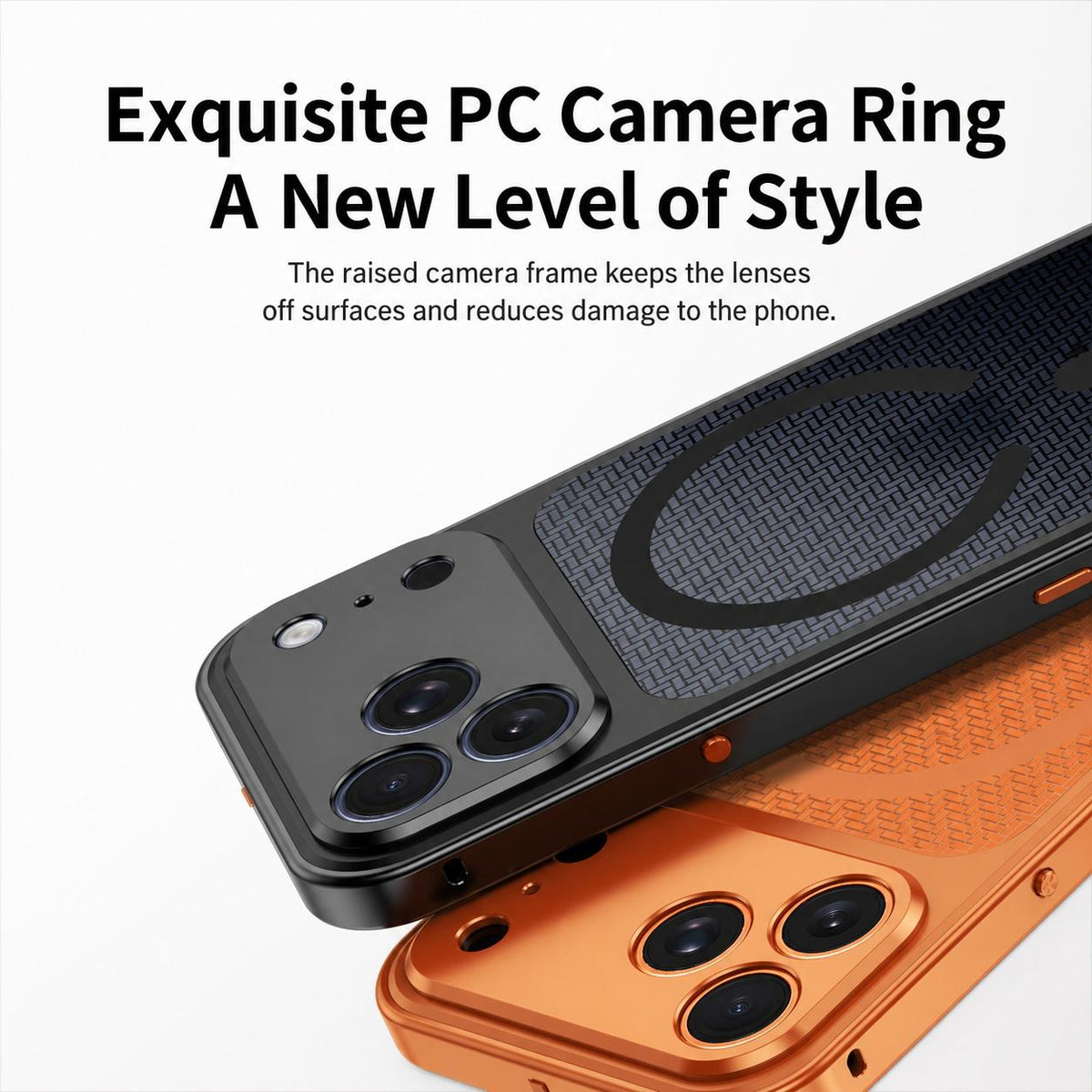 Compatible with iPhone 18 Pro Max Cooling Magnetic Buckle Metal Shockproof Phone Case - Orange