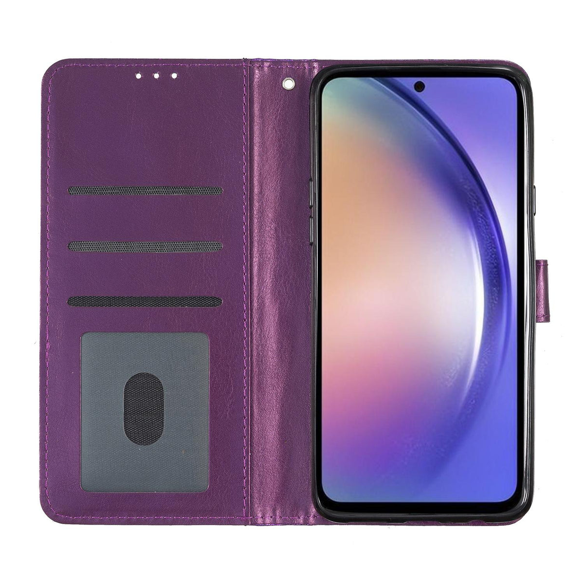 Compatible with iPhone 18 Pro Glitter Powder Flip Leather Phone Case - Purple