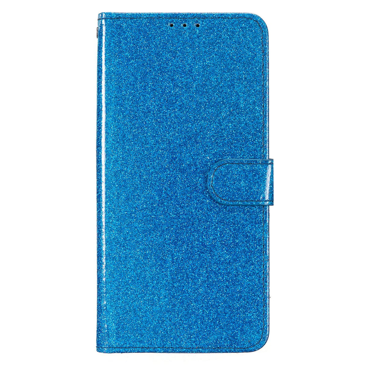 Compatible with iPhone 18 Pro Glitter Powder Flip Leather Phone Case - Blue