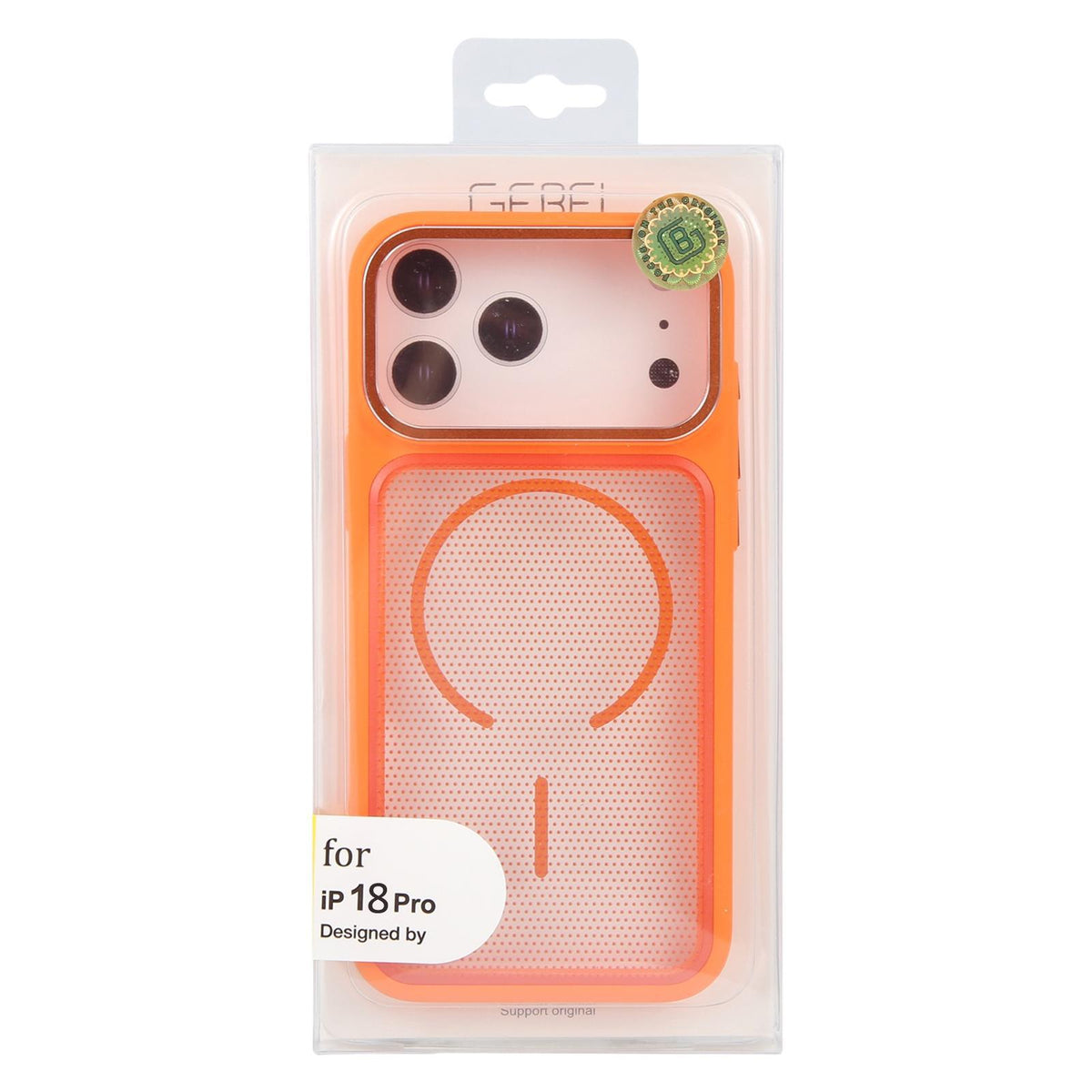 Compatible with iPhone 18 Pro GEBEI Skin Feel Starry Dot Magnetic Phone Case - Orange