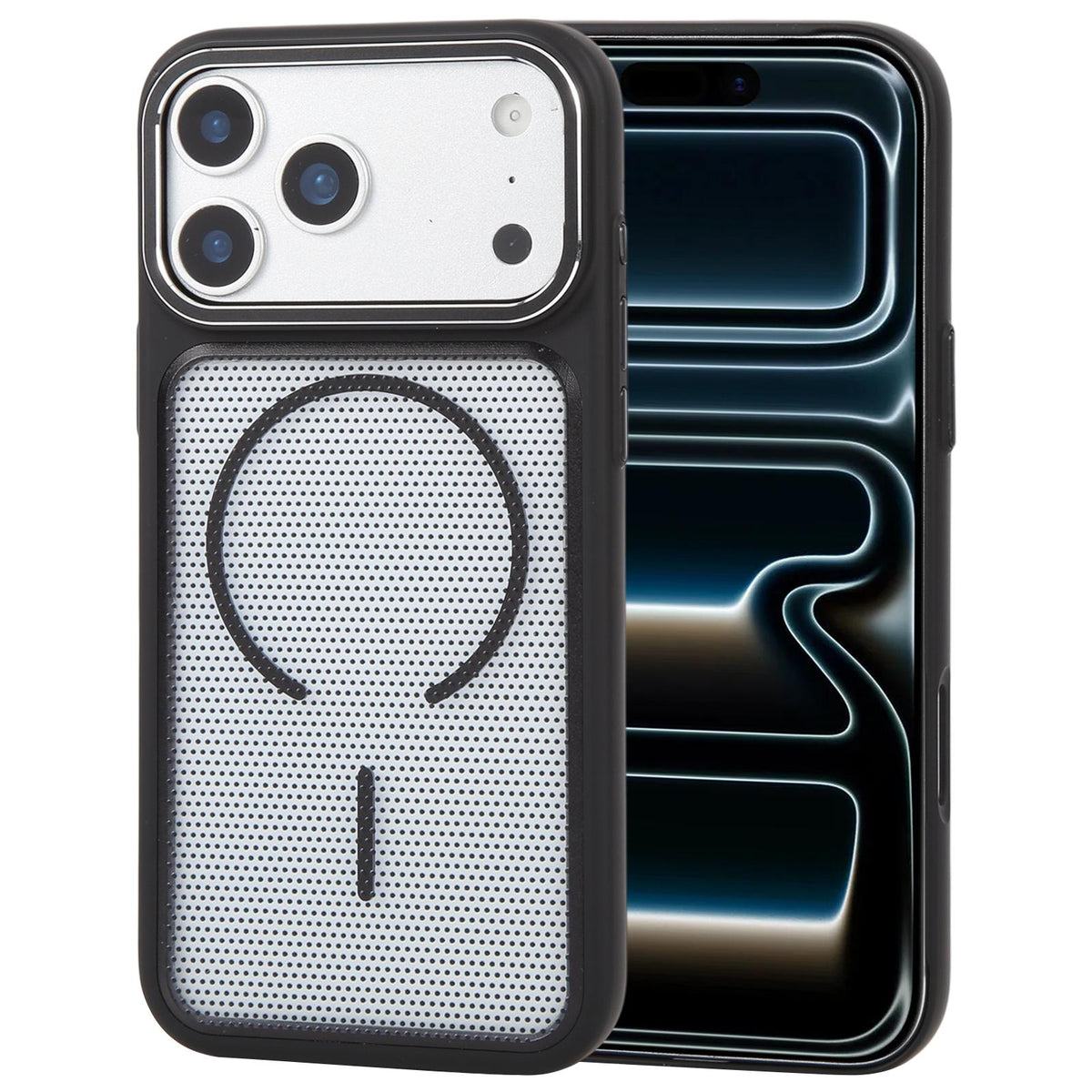 Compatible with iPhone 18 Pro GEBEI Skin Feel Starry Dot Magnetic Phone Case - Black