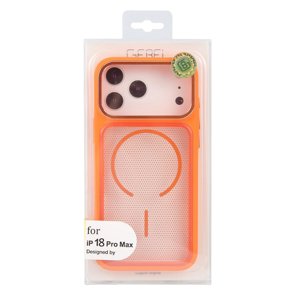 Compatible with iPhone 18 Pro Max GEBEI Skin Feel Starry Dot Magnetic Phone Case - Orange